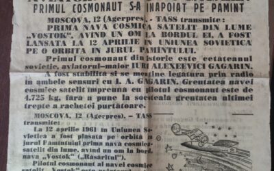O descoperire rară din arhivele Memorialului Revoluției: ediții speciale ale ziarului „Informația Bucureștiului” dedicate cuceririi Cosmosului